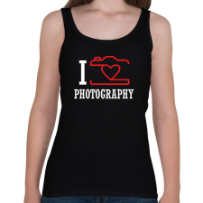 PRINTFASHION I love photography (white) - Női atléta - Fekete női trikó
