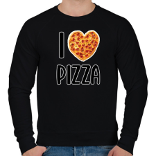 PRINTFASHION I love pizza - Férfi pulóver - Fekete férfi pulóver, kardigán
