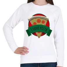 PRINTFASHION I love Pizza - Női pulóver - Fehér
