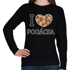 PRINTFASHION I love Pogácsa - Női pulóver - Fekete