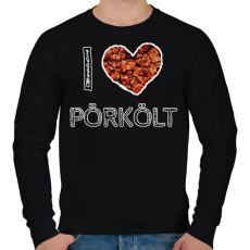 PRINTFASHION I love pörkölt - Férfi pulóver - Fekete
