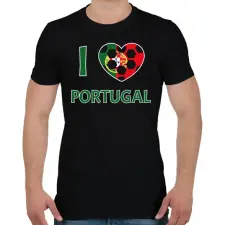 PRINTFASHION I love Portugal - Férfi póló - Fekete férfi póló
