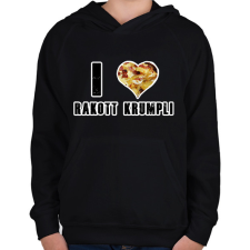 PRINTFASHION I Love Rakott Krumpli - Gyerek kapucnis pulóver - Fekete gyerek pulóver, kardigán