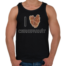 PRINTFASHION I love (rántott) csirkefarhát - Férfi atléta - Fekete