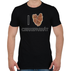 PRINTFASHION I love (rántott) csirkefarhát - Férfi póló - Fekete