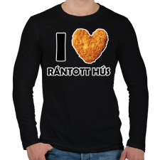 PRINTFASHION I love rántott hús - Férfi hosszú ujjú póló - Fekete férfi póló
