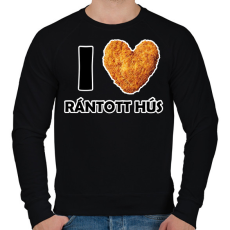 PRINTFASHION I love rántott hús - Férfi pulóver - Fekete