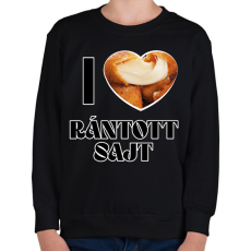 PRINTFASHION I love Rántott sajt - Gyerek pulóver - Fekete
