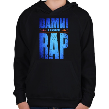 PRINTFASHION I LOVE RAP - Gyerek kapucnis pulóver - Fekete gyerek pulóver, kardigán
