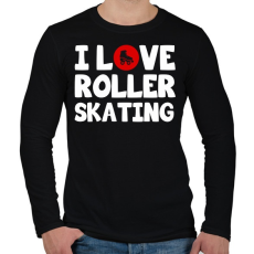 PRINTFASHION I love roller skating - Férfi hosszú ujjú póló - Fekete