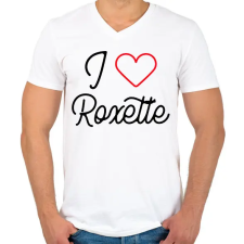 PRINTFASHION I love Roxette 2 - Férfi V-nyakú póló - Fehér férfi póló