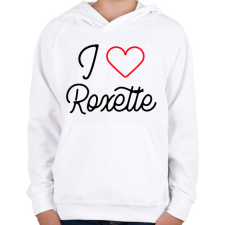 PRINTFASHION I love Roxette 2 - Gyerek kapucnis pulóver - Fehér gyerek pulóver, kardigán