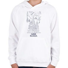 PRINTFASHION I LOVE RUSSIA - Gyerek kapucnis pulóver - Fehér