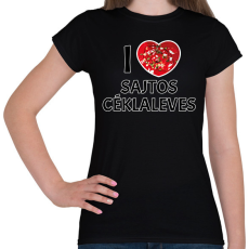 PRINTFASHION I love Sajtos céklaleves - Női póló - Fekete