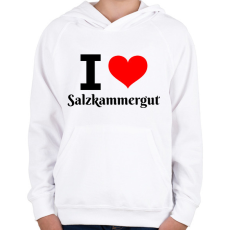 PRINTFASHION I love Salzkammergut - Gyerek kapucnis pulóver - Fehér