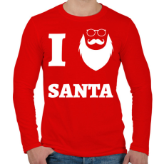 PRINTFASHION I Love Santa - Férfi hosszú ujjú póló - Piros