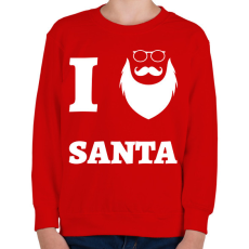 PRINTFASHION I Love Santa - Gyerek pulóver - Piros