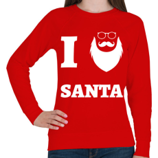 PRINTFASHION I Love Santa - Női pulóver - Piros
