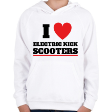 PRINTFASHION I love scooter - Gyerek kapucnis pulóver - Fehér gyerek pulóver, kardigán