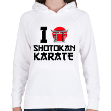 PRINTFASHION I love Shotokan Karate - Női kapucnis pulóver - Fehér