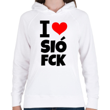 PRINTFASHION I love SióFCK - Női kapucnis pulóver - Fehér női pulóver, kardigán