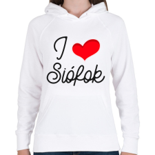 PRINTFASHION I love Siófok 2 - Női kapucnis pulóver - Fehér női pulóver, kardigán