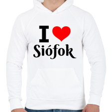 PRINTFASHION I love Siófok - Férfi kapucnis pulóver - Fehér férfi pulóver, kardigán