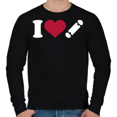 PRINTFASHION I love skate - Férfi pulóver - Fekete