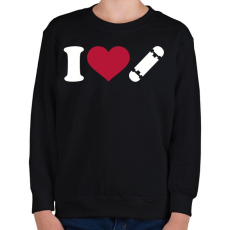 PRINTFASHION I love skate - Gyerek pulóver - Fekete