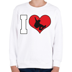 PRINTFASHION I love skatein - Gyerek pulóver - Fehér