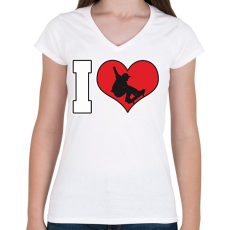 PRINTFASHION I love skatein - Női V-nyakú póló - Fehér