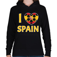 PRINTFASHION I love Spain - Női kapucnis pulóver - Fekete női pulóver, kardigán