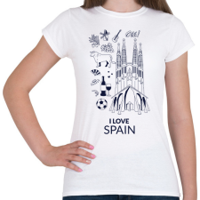 PRINTFASHION I LOVE SPAIN - Női póló - Fehér női póló