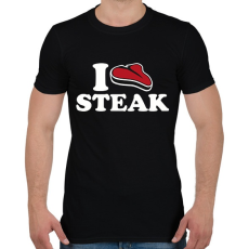 PRINTFASHION I love steak - Férfi póló - Fekete