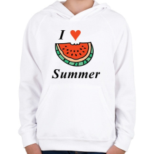 PRINTFASHION i love summer - Gyerek kapucnis pulóver - Fehér gyerek pulóver, kardigán