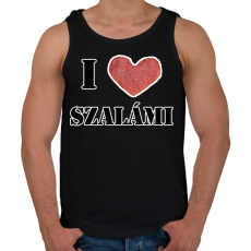 PRINTFASHION I love szalámi - Férfi atléta - Fekete