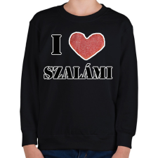 PRINTFASHION I love szalámi - Gyerek pulóver - Fekete gyerek pulóver, kardigán