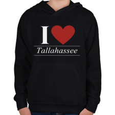PRINTFASHION I love tallahassee - Gyerek kapucnis pulóver - Fekete gyerek pulóver, kardigán