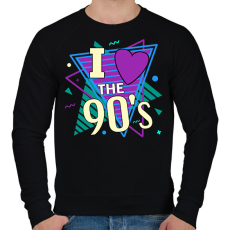 PRINTFASHION I love the 90's - Férfi pulóver - Fekete