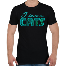 PRINTFASHION i love the cats-blue - Férfi póló - Fekete