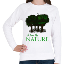 PRINTFASHION i love the nature - Női pulóver - Fehér női pulóver, kardigán