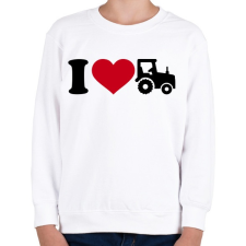 PRINTFASHION I love traktor - Gyerek pulóver - Fehér gyerek pulóver, kardigán