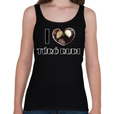 PRINTFASHION I love Túró rudi - Női atléta - Fekete női trikó