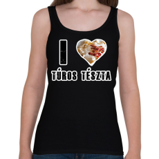 PRINTFASHION I Love Túrós Tészta - Női atléta - Fekete