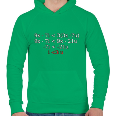 PRINTFASHION I love u - Férfi kapucnis pulóver - Zöld