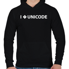 PRINTFASHION I love unicode - Férfi kapucnis pulóver - Fekete férfi pulóver, kardigán