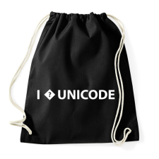 PRINTFASHION I love unicode - Sportzsák, Tornazsák - Fekete tornazsák