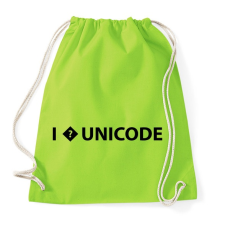 PRINTFASHION I love unicode - Sportzsák, Tornazsák - Limezöld tornazsák