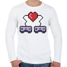 PRINTFASHION I love video games, retro - Férfi hosszú ujjú póló - Fehér férfi póló
