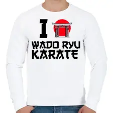 PRINTFASHION I love Wado Ryu Karate - Férfi pulóver - Fehér férfi pulóver, kardigán